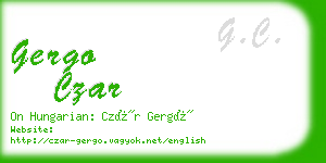 gergo czar business card